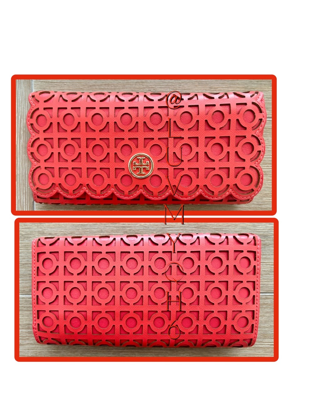 Tory Burch Red Kelsey Long Flap Wallet Clutch